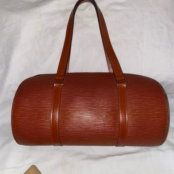 Louis Vuitton Cognac Leather Shoulder Bag with Barrel Design - Picture 1 of 16